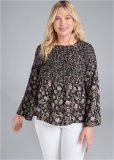 Venus Plus Size Floral Printed Top Venus Plus Size Floral Printed Top