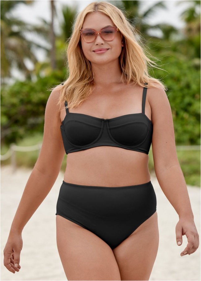 Venus Plus Size Uplift Balconette Top Bikini - Black Beauty Venus Plus Size Uplift Balconette Top Bikini - Black Beauty