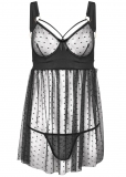 Venus Black SWISS DOT BABYDOLL Venus Black SWISS DOT BABYDOLL