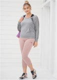 Venus Plus Size Pocket Capri Active Leggings in Tan Venus Plus Size Pocket Capri Active Leggings in Tan