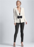 Venus White Multi BOW DETAIL BLAZER Venus White Multi BOW DETAIL BLAZER