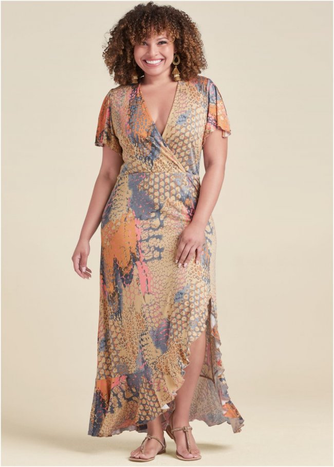 Venus Plus Size Surplice Maxi Dress Venus Plus Size Surplice Maxi Dress