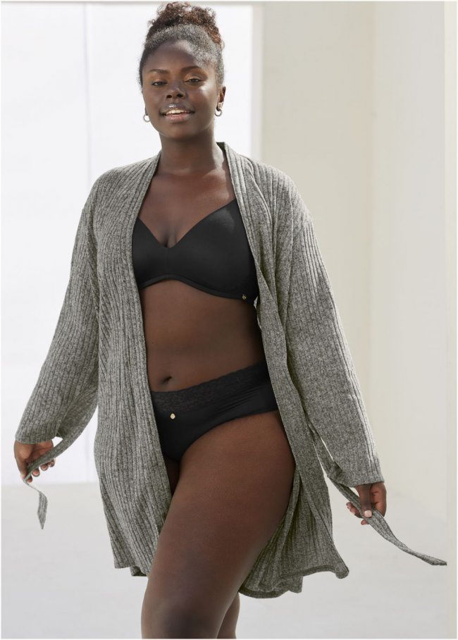 Venus Heathered Grey COZY ROBE Venus Heathered Grey COZY ROBE