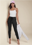 Venus Plus Size Casual Pull-On Cargo Pants in Black Venus Plus Size Casual Pull-On Cargo Pants in Black