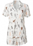 Venus Ivory Multi Short Sleeve Pajama Set Venus Ivory Multi Short Sleeve Pajama Set