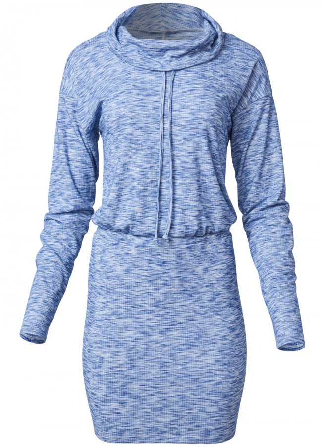 Venus Plus Size Space Dye Rib Knit Dress in Blue Multi Venus Plus Size Space Dye Rib Knit Dress in Blue Multi