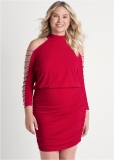 Venus Plus Size Embellished Cold-Shoulder Dress Venus Plus Size Embellished Cold-Shoulder Dress