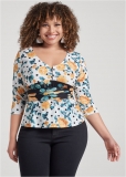 Venus Plus Size Rose And Polka-Dot Top Venus Plus Size Rose And Polka-Dot Top