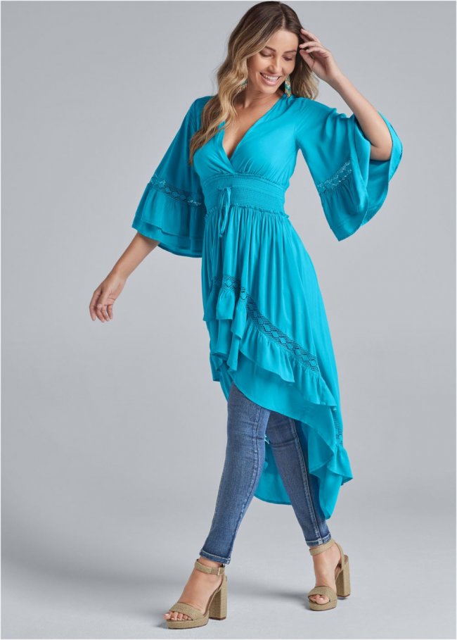 Venus Plus Size Lace Detail Tiered Maxi Top Venus Plus Size Lace Detail Tiered Maxi Top
