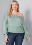 Venus Plus Size Off-Shoulder Sweatshirt Venus Plus Size Off-Shoulder Sweatshirt