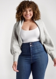 Venus Heather Grey RIBBED KNIT SHRUG Venus Heather Grey RIBBED KNIT SHRUG