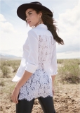 Venus Plus Size Lace Back Blouse Venus Plus Size Lace Back Blouse