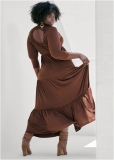 Venus Plus Size Open Back Tiered Long Dress Venus Plus Size Open Back Tiered Long Dress