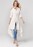 Venus White KNOT TWIST HIGH-LOW BLOUSE Venus White KNOT TWIST HIGH-LOW BLOUSE