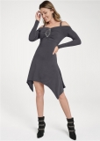 Venus Plus Size Cold Shoulder Embellished Dress Venus Plus Size Cold Shoulder Embellished Dress