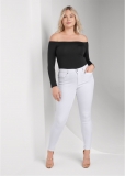 Venus Plus Size Slim Jeans in White Venus Plus Size Slim Jeans in White