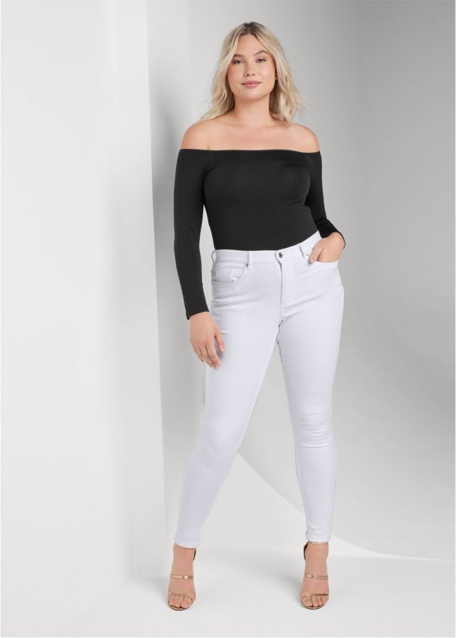 Venus Plus Size Slim Jeans in White Venus Plus Size Slim Jeans in White