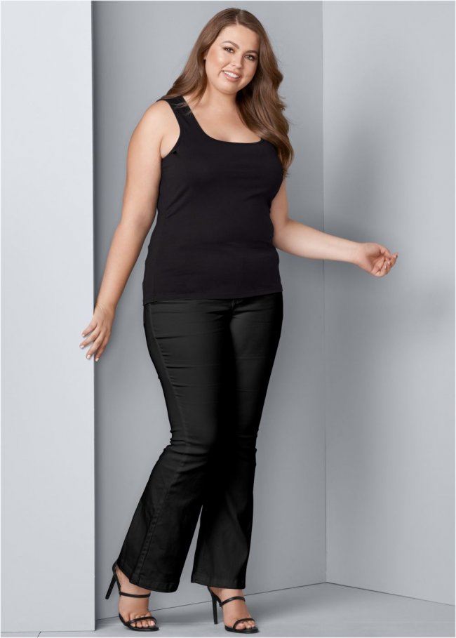 Venus Plus Size Bootcut Jeans in Black Venus Plus Size Bootcut Jeans in Black