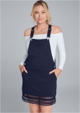 Venus Plus Size Crochet Overall Lounge Dress in Navy Venus Plus Size Crochet Overall Lounge Dress in Navy