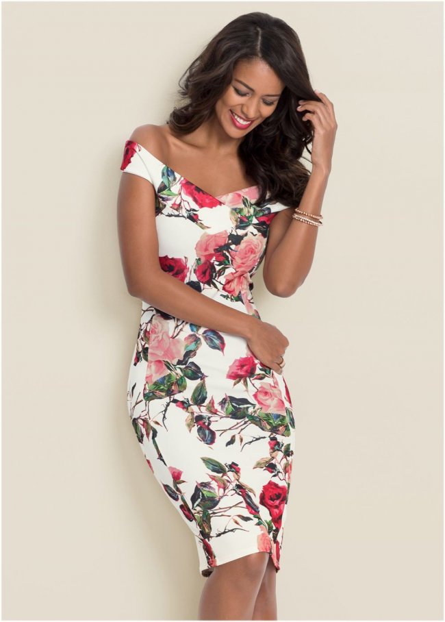Venus Plus Size Floral Bodycon Dress Venus Plus Size Floral Bodycon Dress