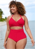 Venus Plus Size Underwire Wrap Top Bikini - Red Hot Venus Plus Size Underwire Wrap Top Bikini - Red Hot