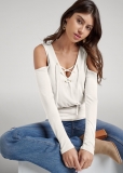 Venus Plus Size Lace Up Cold Shoulder Top Venus Plus Size Lace Up Cold Shoulder Top