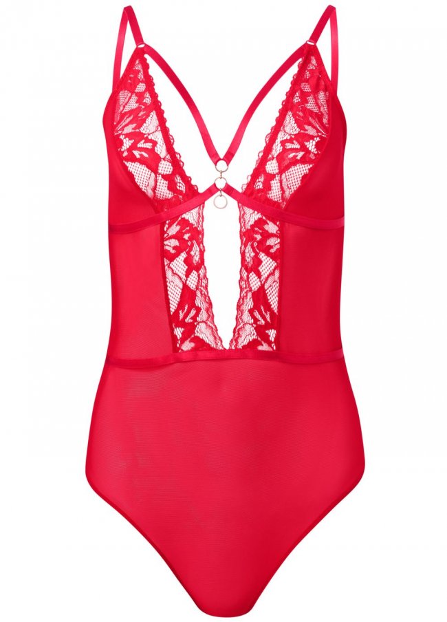 Venus Red LACE DETAIL TEDDY Venus Red LACE DETAIL TEDDY