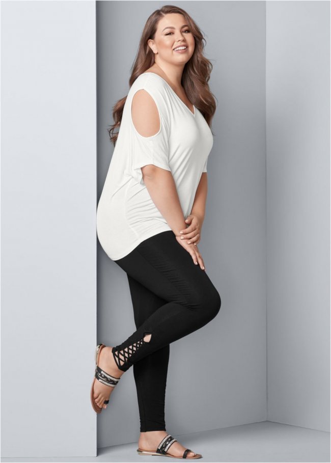 Venus Black ANKLE DETAIL LEGGINGS Venus Black ANKLE DETAIL LEGGINGS