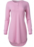 Venus Heathered Pink HENLEY PAJAMA SHIRT Venus Heathered Pink HENLEY PAJAMA SHIRT