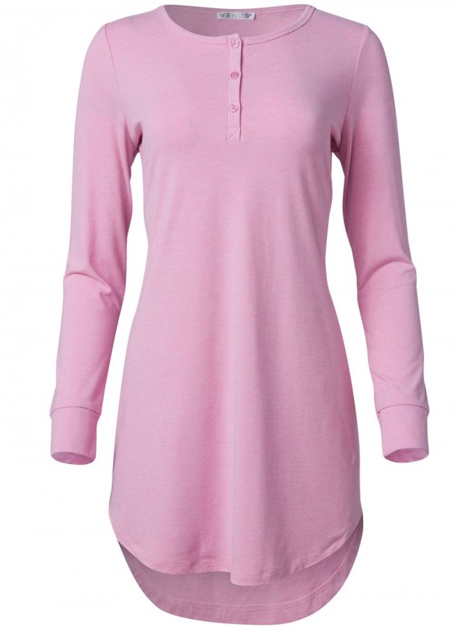 Venus Heathered Pink HENLEY PAJAMA SHIRT Venus Heathered Pink HENLEY PAJAMA SHIRT