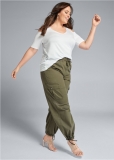 Venus Plus Size High Waisted Cargo Pants in Olive Venus Plus Size High Waisted Cargo Pants in Olive