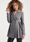 Venus Grey Double Breasted Peplum Blazer Venus Grey Double Breasted Peplum Blazer