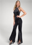 Venus Plus Size Beaded Mock-Neck Jumpsuit in Black Venus Plus Size Beaded Mock-Neck Jumpsuit in Black