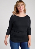 Venus Plus Size Casual 3/4-Sleeve Top Venus Plus Size Casual 3/4-Sleeve Top
