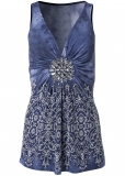 Venus Plus Size Embellished Print Top Venus Plus Size Embellished Print Top