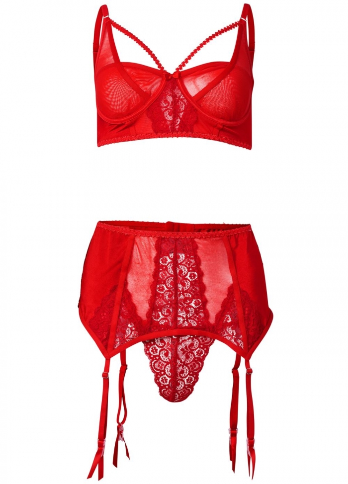 Venus Red STRAPPY BRA SET