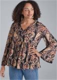 Venus Plus Size Paisley Printed Top Venus Plus Size Paisley Printed Top