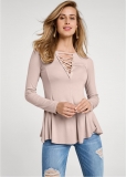 Venus Plus Size Strappy Neckline Casual Top Venus Plus Size Strappy Neckline Casual Top