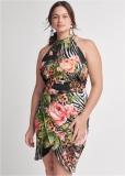 Venus Plus Size Printed Bodycon Dress Venus Plus Size Printed Bodycon Dress