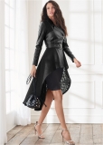 Venus Lace Detail Trench Coat in Black Venus Lace Detail Trench Coat in Black
