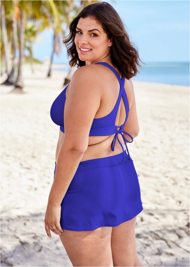 Venus Plus Size Sleek Cross Back Top Bikini - Cobalt Blue Venus Plus Size Sleek Cross Back Top Bikini - Cobalt Blue
