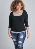 Venus Plus Size Layered Casual Top Venus Plus Size Layered Casual Top