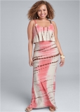 Venus Plus Size Overlay Tie Dye Maxi Dress Venus Plus Size Overlay Tie Dye Maxi Dress