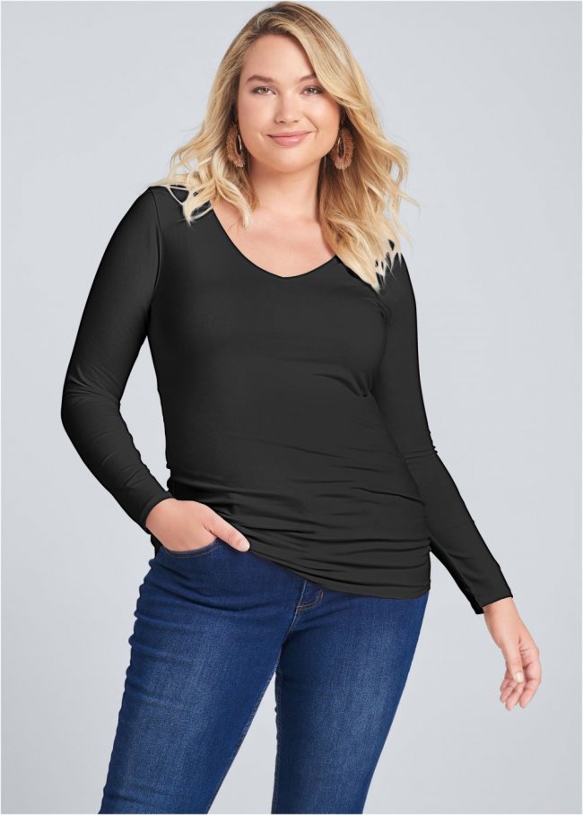 Venus Plus Size Long Sleeve Long And Lean Tee Venus Plus Size Long Sleeve Long And Lean Tee