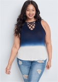 Venus Plus Size Ombre Strappy Top Venus Plus Size Ombre Strappy Top