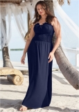 Venus Plus Size Smocked Lace-Up Dress Venus Plus Size Smocked Lace-Up Dress