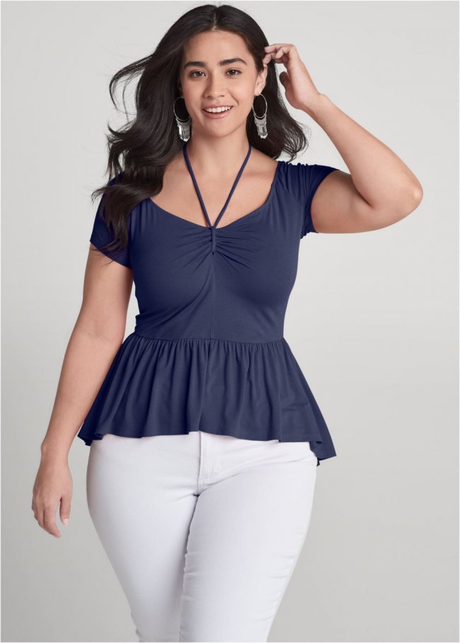 Venus Plus Size Casual High-Low Top Venus Plus Size Casual High-Low Top
