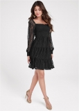 Venus Plus Size Smocked Lace Tiered Dress Venus Plus Size Smocked Lace Tiered Dress