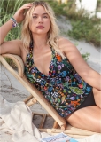 Venus Plus Size Julie Halter Tankini Top Bikini - Midnight Elegance Venus Plus Size Julie Halter Tankini Top Bikini - Midnight Elegance