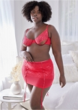 Venus Dark Pink OPEN CUP BRA AND SKIRT SET Venus Dark Pink OPEN CUP BRA AND SKIRT SET